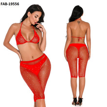 Lingerie 2-Piece Fishnet with Rhinestone FAB-19556