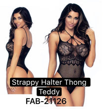 Strappy Halter Thong Teddy  Lingerie (FAB-21126)