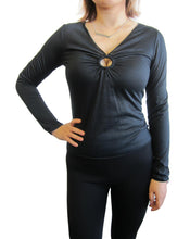 Long Sleeves V-Neck Cotton Top for Women (1436)