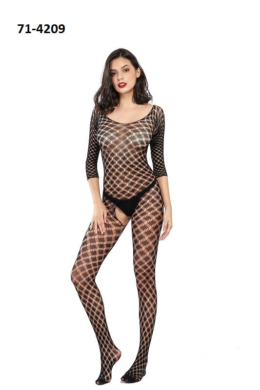 Women Crotch-less Full Bodysuit Fishnet Lingerie 71-4209