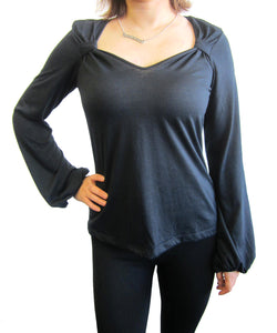 Women Long Sleeves V-Neck Casual Top (7590)