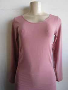 Women Scoop Neck Long Sleeve Top with Fleece (FAB-13638)