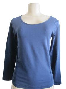 Women Scoop Neck Long Sleeve Top with Fleece (FAB-13638)