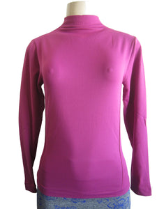 Mock Neck Long Sleeve Top with Fleece (FAB-13820)