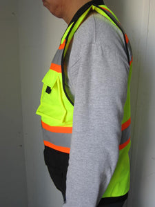 Safety Vest with Pull-Up Zipper and Pockets FAB-21215