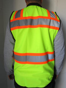 Safety Vest with Pull-Up Zipper and Pockets FAB-21215