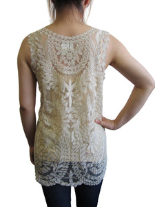 Women See-through Sleeveless Summer Top (ER6423)