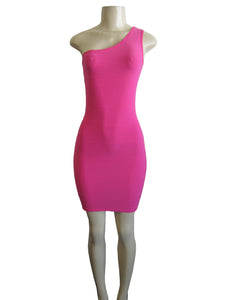 One Shoulder Bodycon Fitted Club Party Cocktail Mini Dress (FAB-12408)