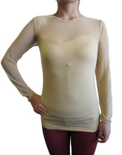 Women One Size Round Neck Long Sleeve with Mesh (FAB-13246)