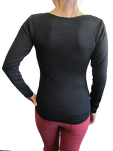 Women Scoop Neck Long Sleeve Top with Fleece (FAB-13638)