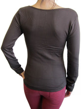 Women Scoop Neck Long Sleeve Top with Fleece (FAB-13638)