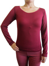 Women Scoop Neck Long Sleeve Top with Fleece (FAB-13638)