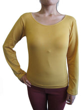 Women Scoop Neck Long Sleeve Top with Fleece (FAB-13638)