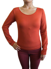 Women Scoop Neck Long Sleeve Top with Fleece (FAB-13638)